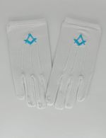 Quality Regalia 100% Cotton White Craft Masonic Sq & Compass Lodge Gloves 
