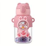 Kids Unisex Water Bottle With Straw, 600ml Children Drinks for School, Leakproof