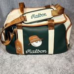 Malbon Golf Green Cream Brown Duffle Bag Holdall Shoulder Strap