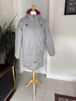 Macron Wales WRU Rugby Long Bench Coat Grey L Padded