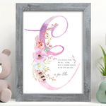 Personalised New Baby Girl Gift, Floral Baby Print Baby Girl Print Birth Details