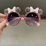Kids Bow Sunglasses UV400 Girls Cartoon Glitter Round Sun Glasses