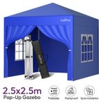 2.5X2.5M Heavy Duty Pop-up Gazebo Outdoor Canopy Tent Shelter with 4 Sides