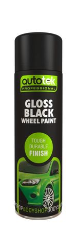 Autotek Black Gloss Wheel Spray Paint 500ml – Fast Drying Durable Alloy Finish