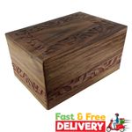 Quality Wooden Urn Box Urn for Human Ashes Funeral Cremation Urn with Hand Carve