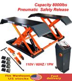Autokato  Mid Rise Scissor Lift 8000lbs Penumatic Release Auto Lift 110V/1PH
