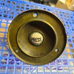 Antique Original Brass Doorbell Press Push Button with Backplate