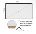 80in 16:9 Tripod Projector Screen Glass Fibre 1.2 Gain Portable Wall Mount