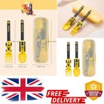 Toddler Fork And Spoons-Construction Themed, Portable Utensils Set Baby Utensils