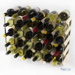 Cranville wine rack storage 30 bottle pine wood and metal wine rack assembled