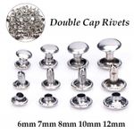 Double Cap Rivets Stud Rapid Rivets Leather Craft Repair 6mm 7mm 8mm 10mm 12mm