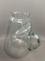 Vintage Clear Glass Pitcher with Internal Ice Chamber Inset Pocket