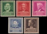 US, #874-78 Famous American Scientists 1940 set, 5v, MNH