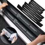 4Pcs Peugeot Carbon Fibre Effect Adhesive Door Sill Protective Strips