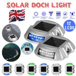 Solar Powered Driveway Road Stud Path Lamp 12LED Road Step Dock Light Waterproof