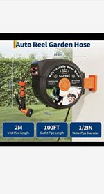 GARVEE Automatic Rewind Wall Mounted Hose Reel 30 m Black/Orange