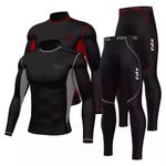 Mens Thermal Long Johns Top Bottom Set Cotton Underwear Warm Vest Base layer Set