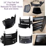 CLEARANCE  16'' Fire Fret Set Cast Iron Front Grate Fireplace Rusty Dents