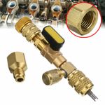 HVAC AC Schrader Valve Core Remover Dual Size 1/4" 5/16" Port Installer Tool XY