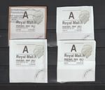 GB King Charles 111 " A " White Machin Horizon Labels x 4 used ON PAPER Per Scan