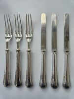 ULTRA RARE Puiforcat Paris French .950 Solid Silver Dessert Knives & Forks
