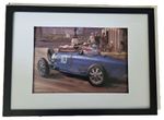Framed Michael Turner Print 1933 Varzi Bugatti & Nuvolari Alfa Monaco Grand Prix