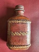 Miniature Vintage leather Emcased Bottle Possibly Spanish Mid Century