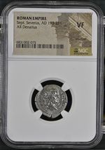 NGC ( VF ) Roman Denarius Septimius Severus AD193 - 211 NGC Certified Ancient