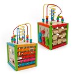 Wooden 5 in 1 Bead Maze, Activity cube