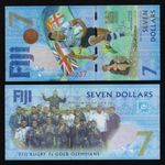 FIJI: 531a P#120a  7 Fiji Dollars 2017 Commemorative Uncirculated Banknote.