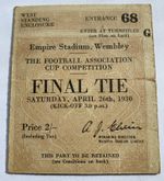 The Football Association FA Cup Final Ticket Stub April 26th 1930 Original