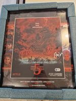 Framed STRANGER THINGS 5 poster Signed By 5 Actors ACG certified