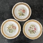 Antique Hand Painted Floral Design Cabinet 3 Plates .