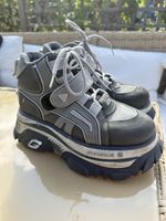Rare Y2K Vintage Gordon & Jack Stomper Chunky Platform Trainer Boots Grey Size 6