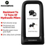 ROCKBROS MTB Bike Bicycle Lock Anti-theft U Lock Heavy Duty Silicone Lock 3 Keys