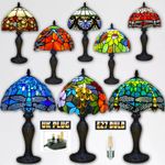 Tiffany Style Table Lamp Stained Glass Handcrafted Art Desk Light Bedside Lamps