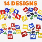 Kids Craft Stencils 6 Pack – Reusable Plastic Stencils Dino Fairy Pirate Xmas