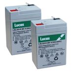 2 X Lucas 6V 4AH (4.5AH) NonSpillable VRLA Sealed Lead Acid Rechargeable Battery