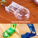 New PILL CUTTER Splitter Half Storage Compartment Box Medicine Tablet Holder UK