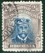 RHODESIA BSACo KGV ADMIRAL SG.255k 2s/6d Prussian Blue & Grey Cat £300 RBLUE45