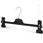 Strong Black Plastic Clip Hangers for Trousers Skirts Adult Coat Clothes 40cm