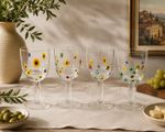 Vintage 4 Leonardo Murano Millefiori Wine Water Goblets 6-3/4" Hand Blown Italy