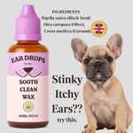 Dog Ear Drops cleans stinky itchy waxy ears  , Head Shaking Itching Odour Wax
