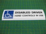 1 Disabled Driver Car Sticker Hand Controls in use 200mm x 60mm