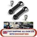 2Pcs Motorcycle Mirror Extender Riser Extension Bracket Blk 10mm M10