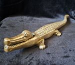 Vintage Solid Brass Decorative Nutcracker Crocodile Alligator Figurine Ornament 