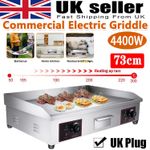 73cm Large Commercial Electric Griddle Countertop Hot Plate Bacon Grill Kitchen