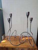 Loop Maison by Black + Blum Candle Holder Chrome x2 Taper Dinner