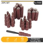 25Pcs Sanding Cartridge Spiral Roll Cone Engine Porting Polishing Assortment kit