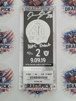 Josh Jacobs Signed NFL Debut Inscription Ticket Stub Beckett Las Vegas Raiders
